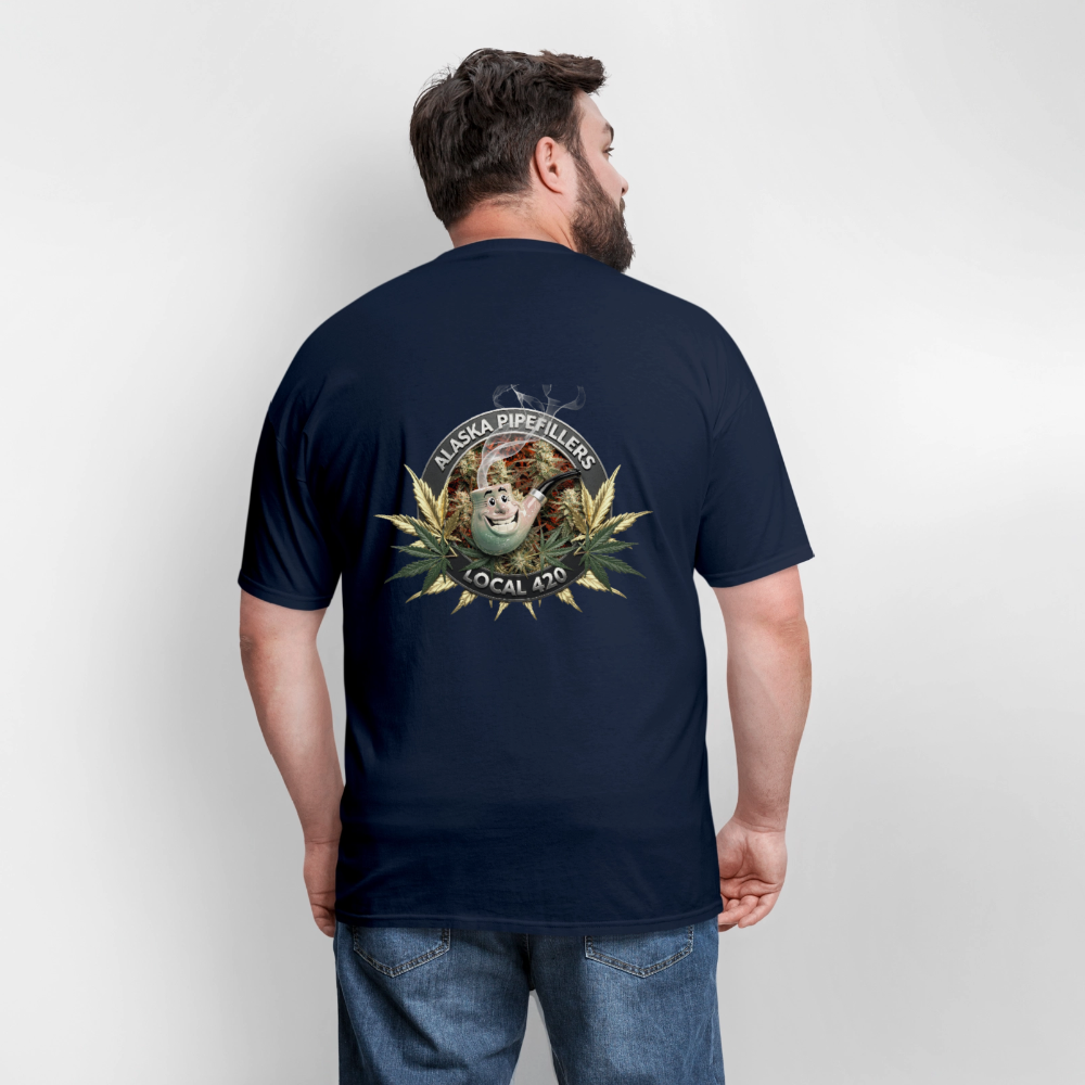 ALASKA PIPEFILLERS LOCAL 420 F/B DESIGN Men's T-Shirt - navy