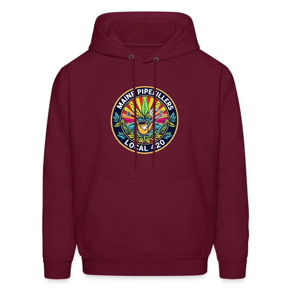 MAINE PIPEFILLERS LOCAL 420 2 EMBLEM Men's Hoodie - burgundy