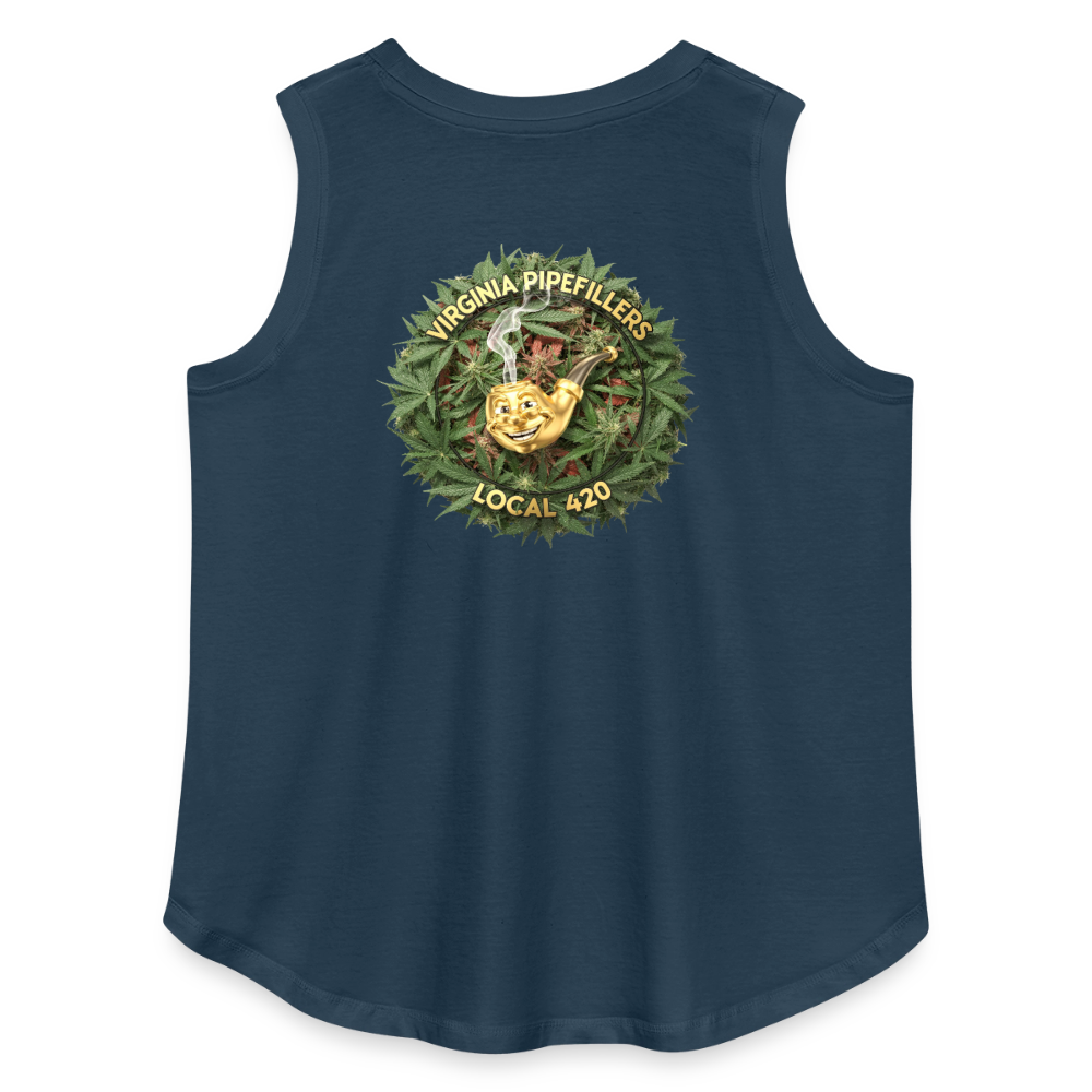 VIRGINIA PIPEFILLERS LOCAL 420 F/B DESIGN Women's Curvy Relaxed Tank Top - denim