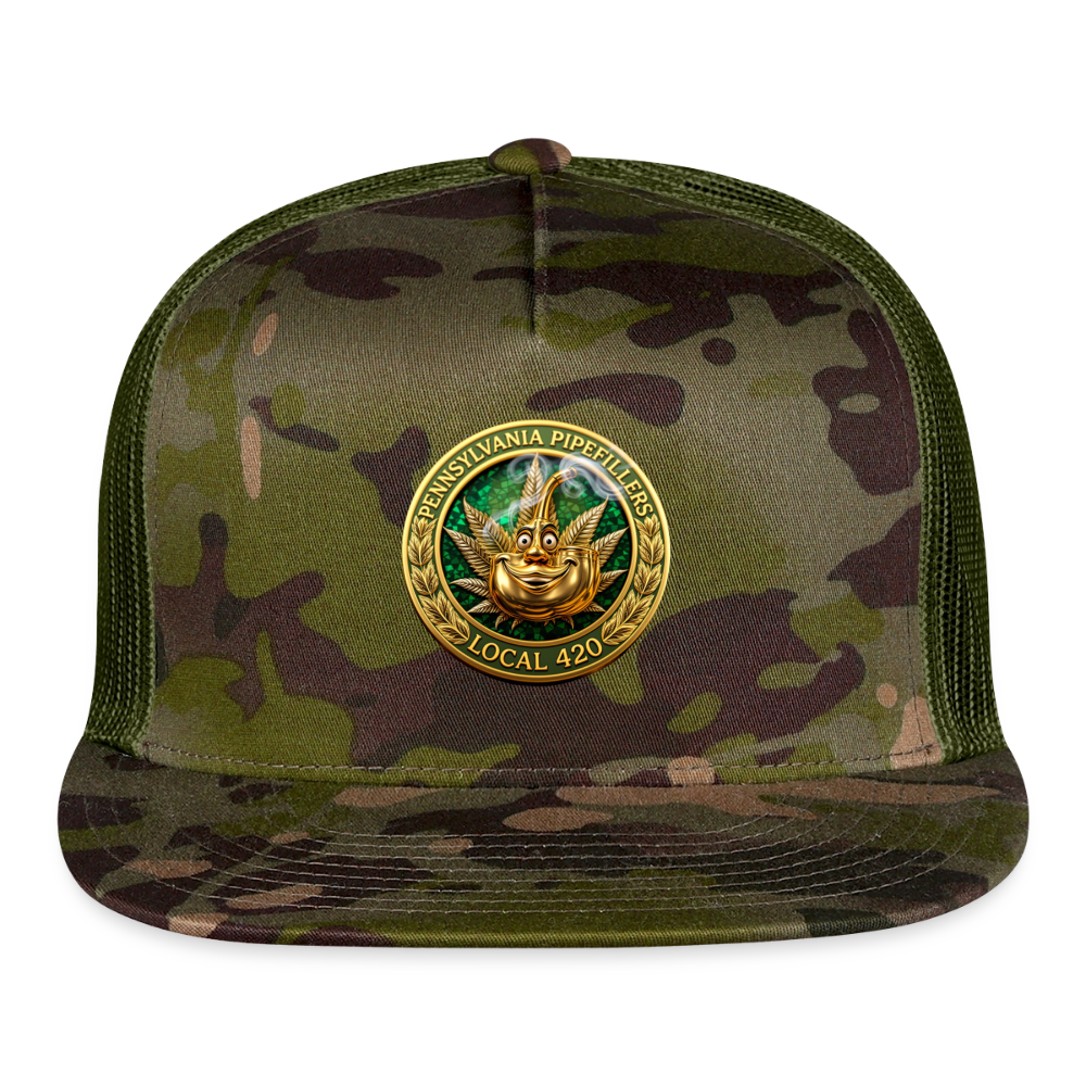 PENNSYLVANIA PIPEFILLERS LOCAL 420 CAMO Trucker Hat - MultiCam\green