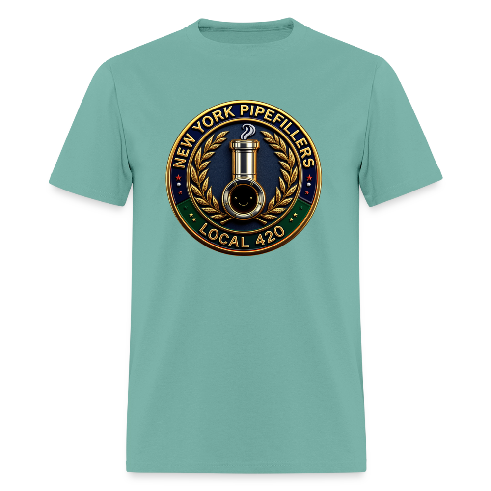 NEW YORK PIPEFILLERS LOCAL 420 F/B DESIGNS Men's T-Shirt - aquatic