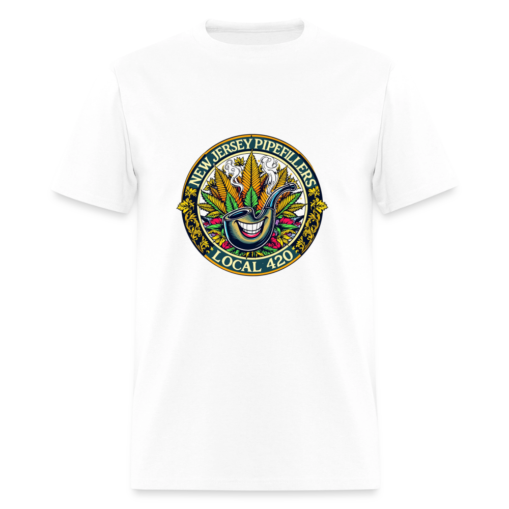 NEW JERSEY PIPEFILLERS LOCAL 420  Men's T-Shirt - white