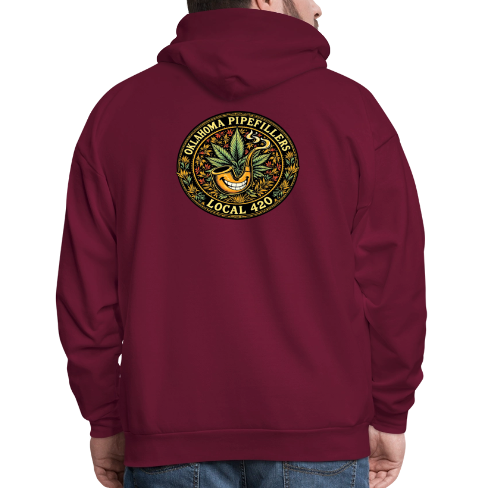 OKLAHOMA PIPEFILLERS LOCAL 420  F/B DESIGNS Men's Hoodie - burgundy