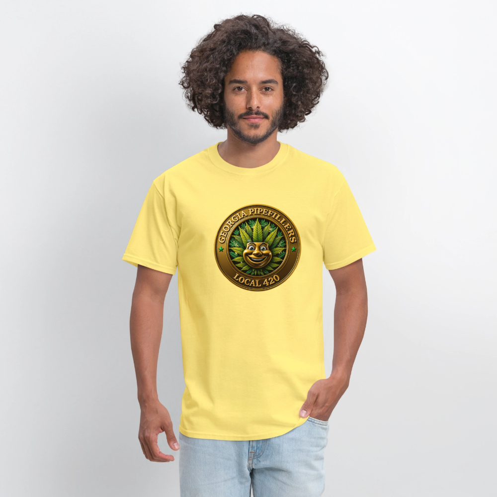 GEORGIA PIPEFILLERS LOCAL 420 F/B DESIGN  Men's T-Shirt - cornsilk