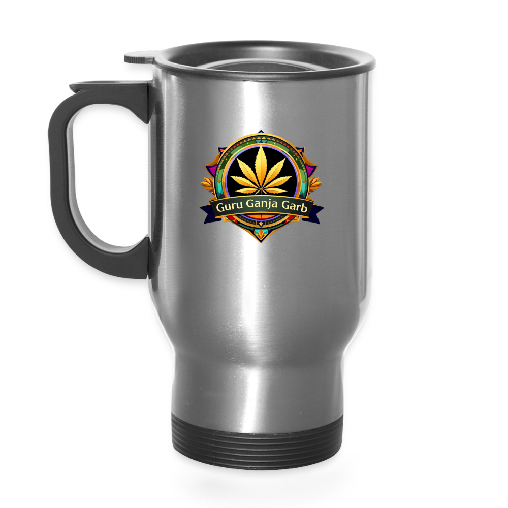 GURU GANJA GARB 14oz GGG Travel Mug - silver