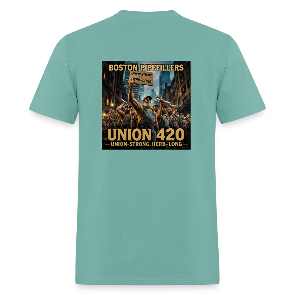 NEW ENGLAND PIPEFILLERS UNION 420 Men's T-Shirt - aquatic