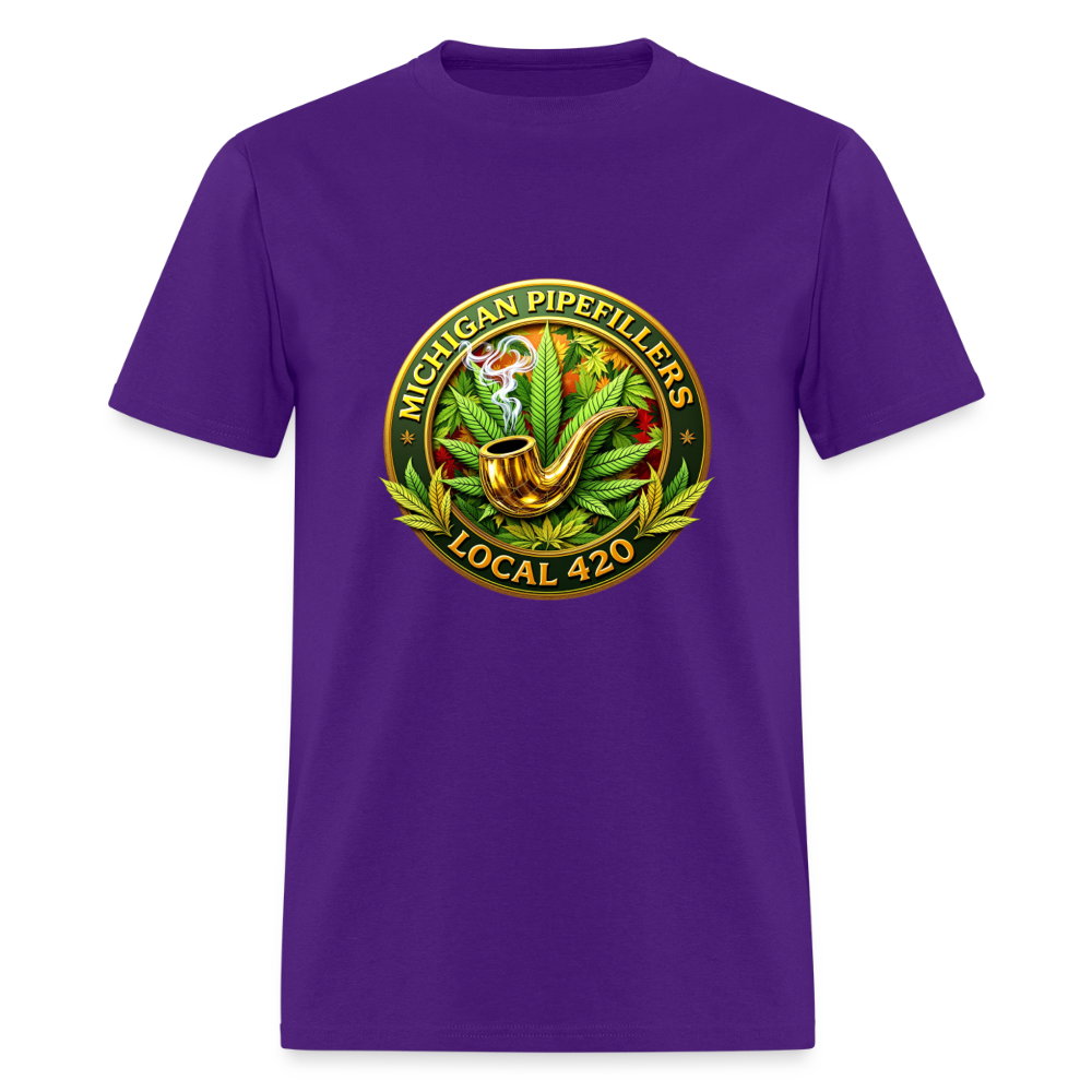MICHIGAN PIPEFILLERS LOCAL 420 F/B DESIGN Men's T-Shirt - purple