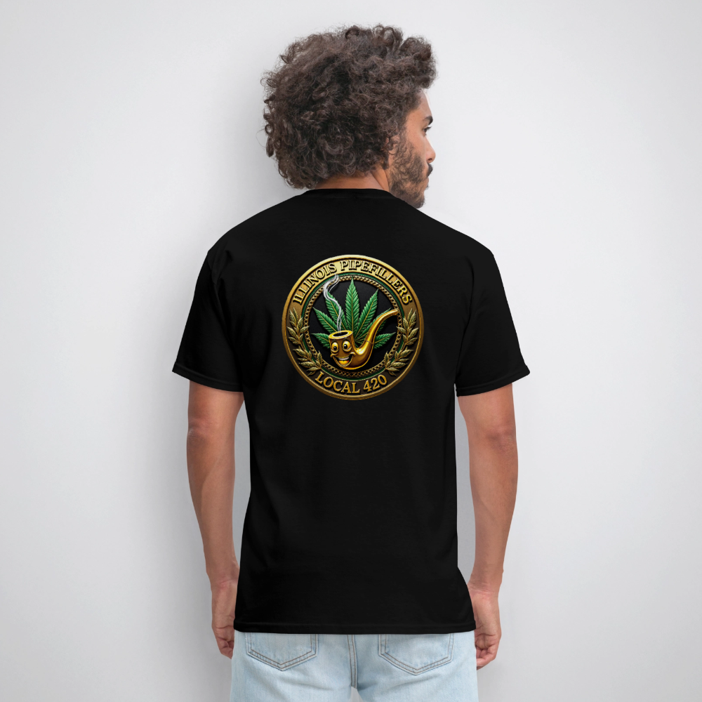 ILLINOIS PIPEFILLERS LOCAL 420 F/B DESIGN Men's T-Shirt - black