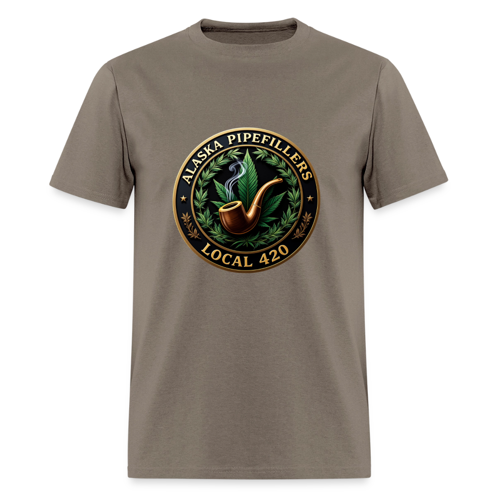 ALASKA PIPEFILLERS LOCAL 420 F/B DESIGN Men's T-Shirt - safari