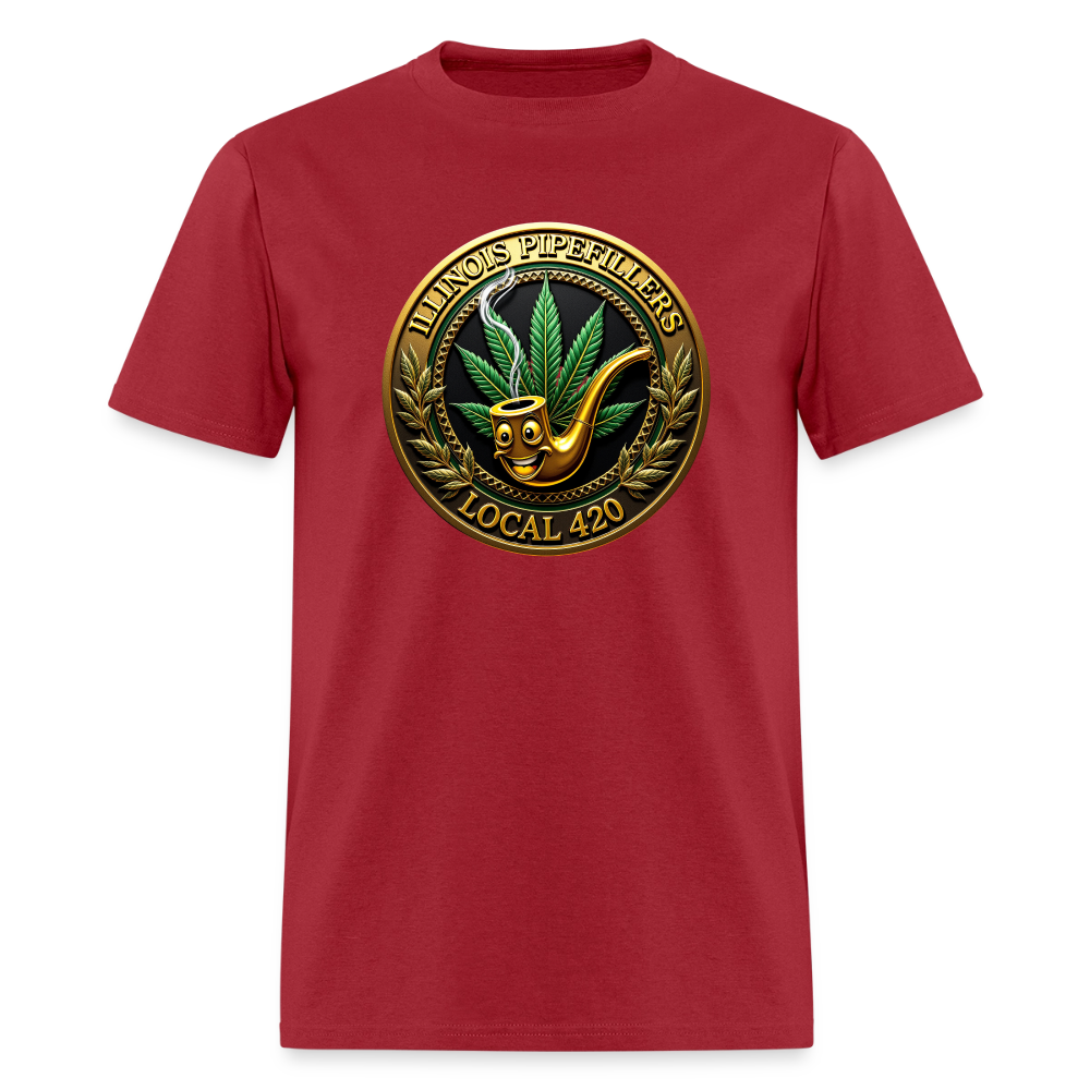 ILLINOIS PIPEFILLERS LOCAL 420 F/B EMBLEMS Men's T-Shirt - true red