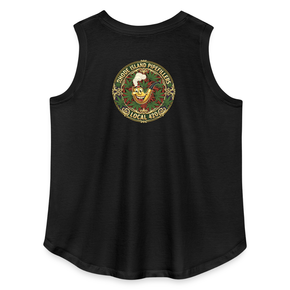TEXAS PIPEFILLERS LOCAL 420 F/B DESIGN Women's Curvy Relaxed Tank Top - black