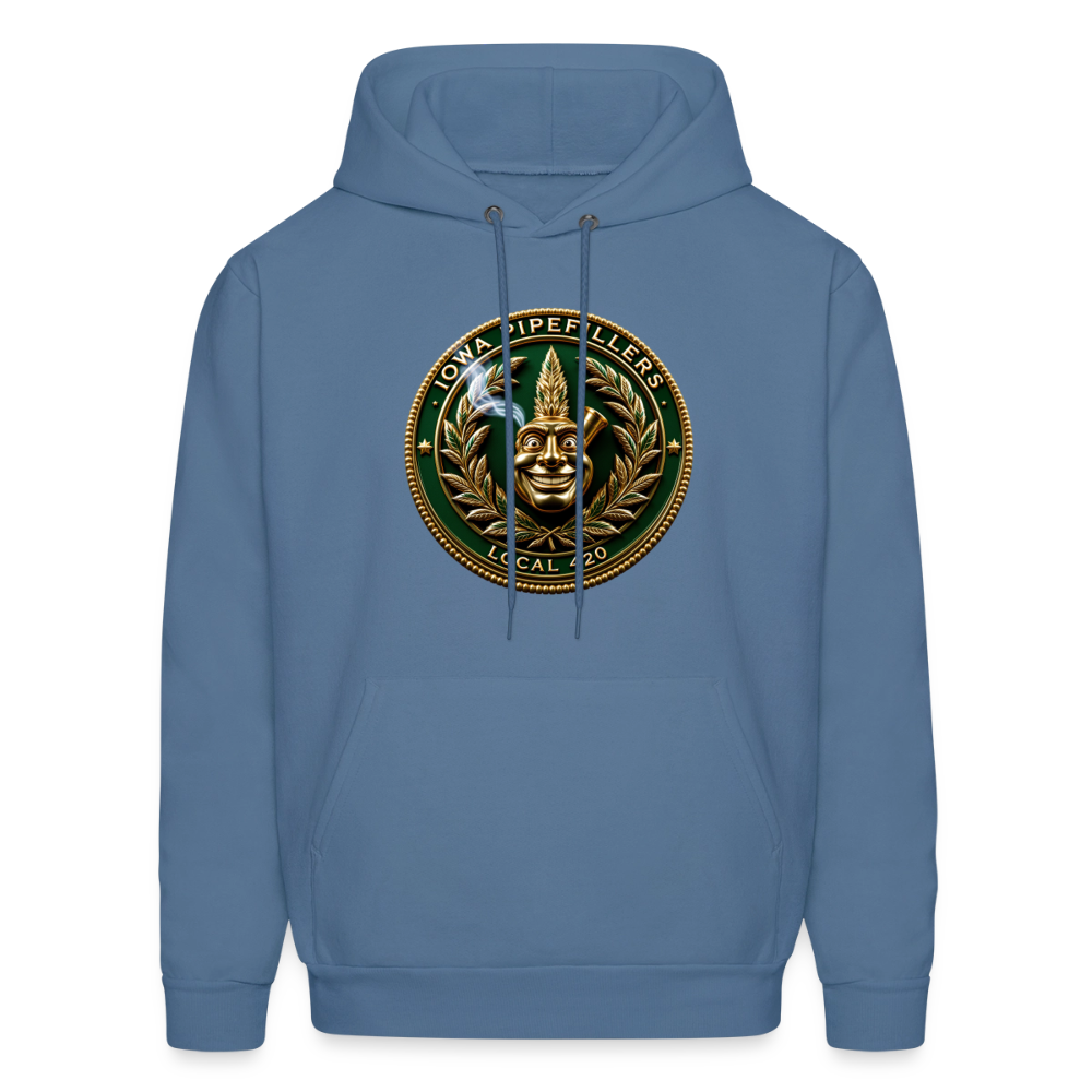 IOWA PIPEFILLERS LOCAL 420 F/B DESIGN Men's Hoodie - denim blue