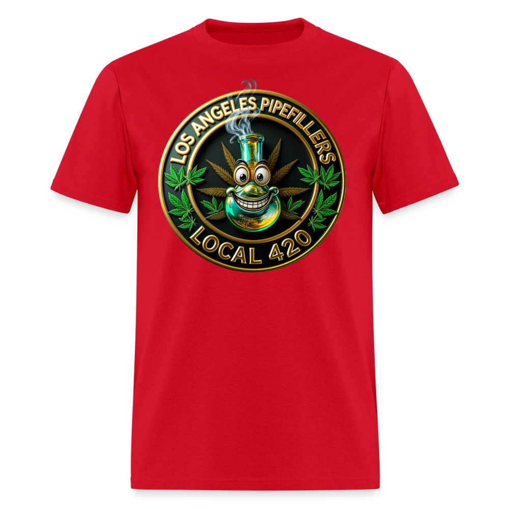 LOS ANGELES PIPEFILLERS LOCAL 420  Men's T-Shirt - red