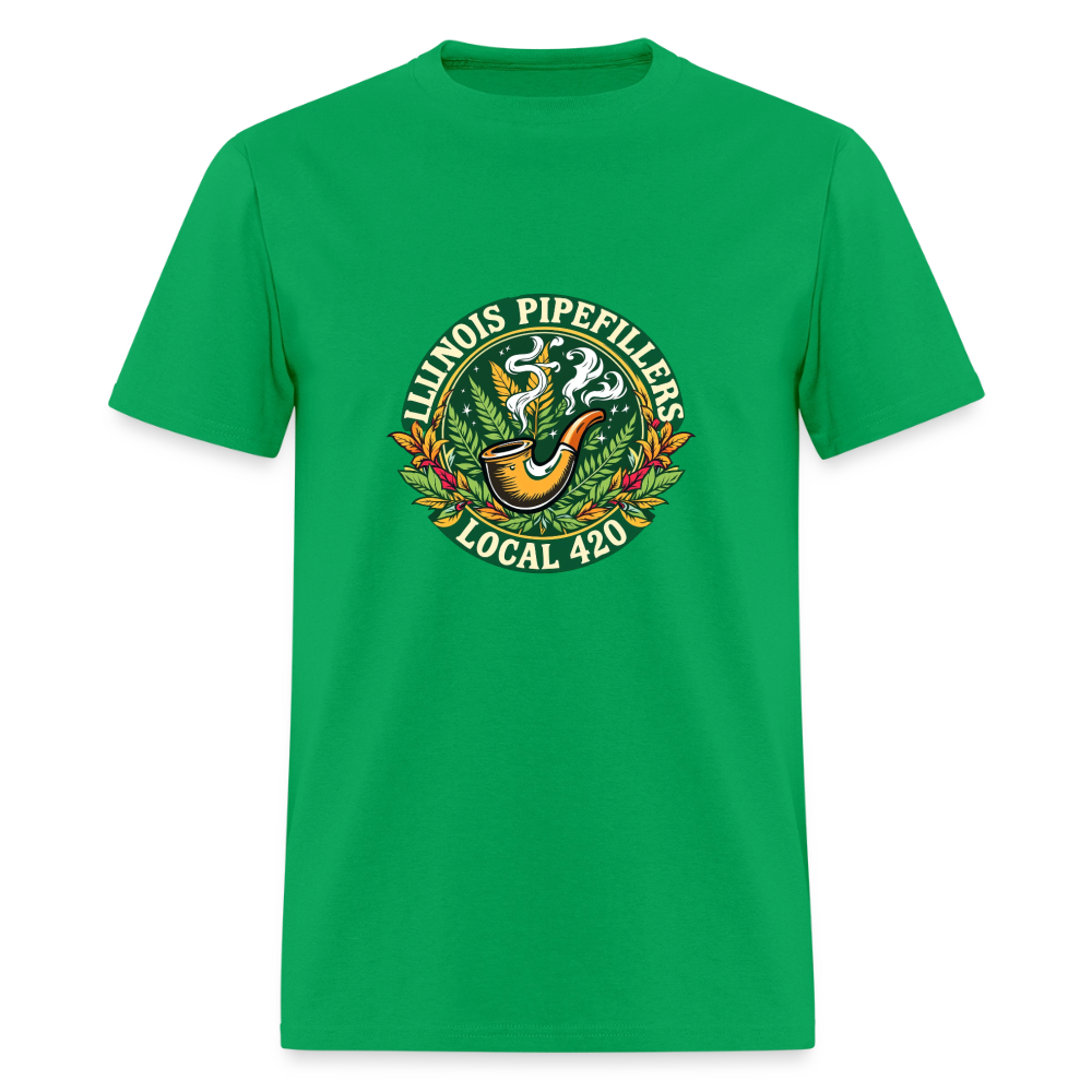 ILLINOIS PIPEFILLERS LOCAL 420 Men's T-Shirt - bright green
