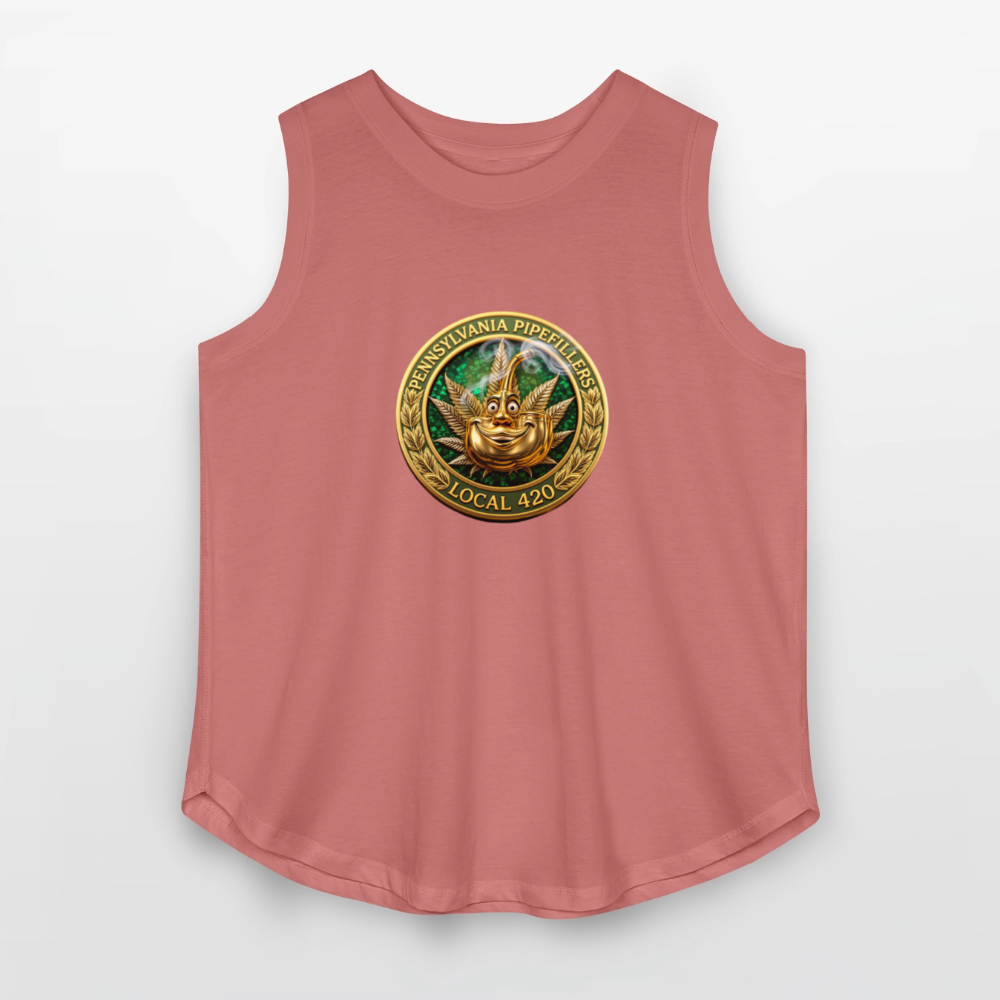 PENNSYLVANIA  PIPEFILLERS LOCAL 420 Women's Curvy Relaxed Tank Top - mauve
