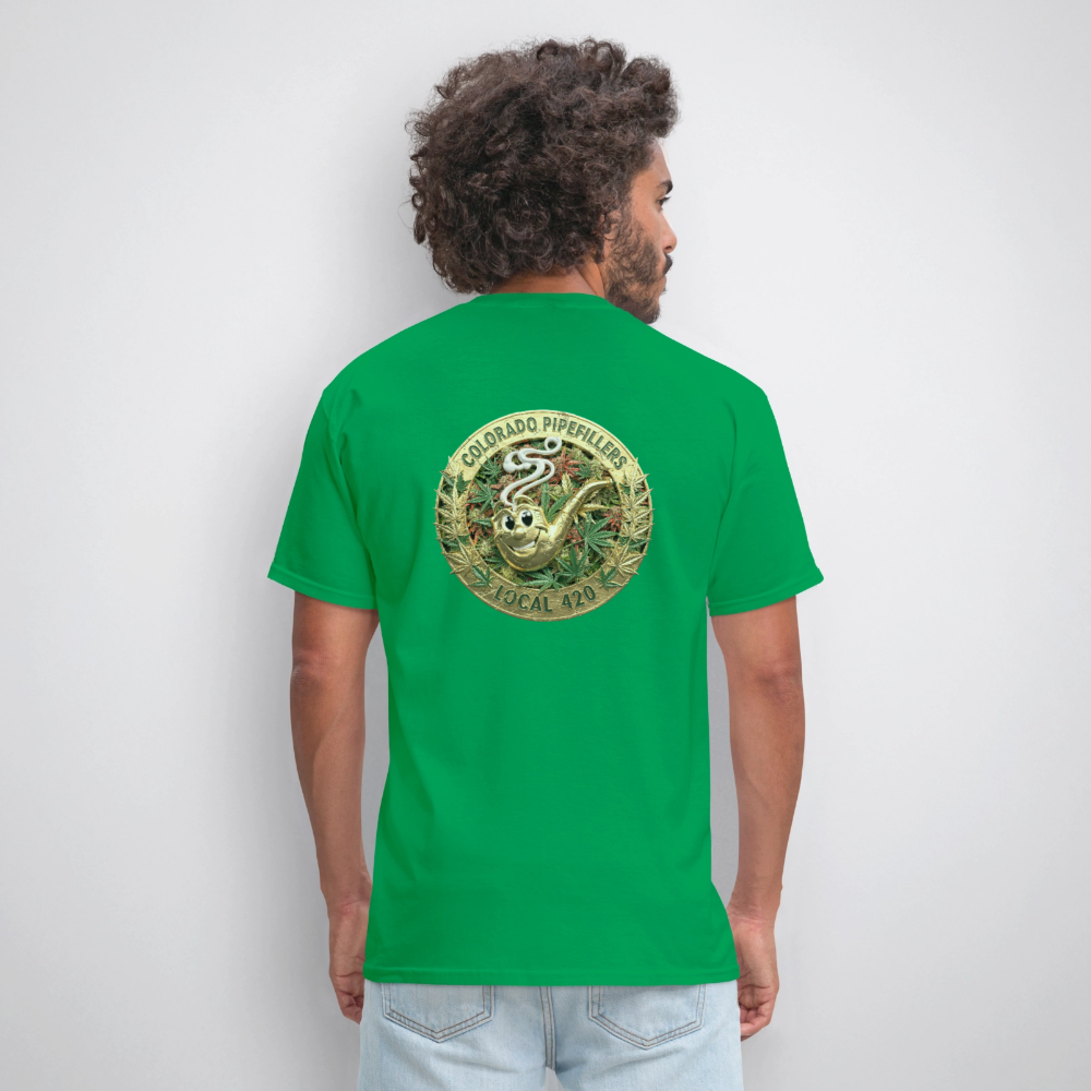 COLORADO PIPEFILLERS LOCAL 420 Men's T-Shirt - bright green