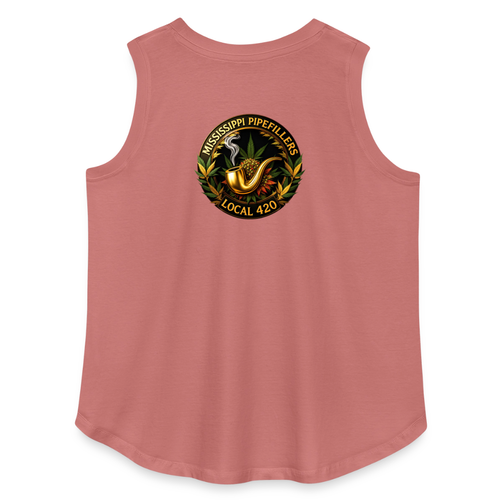 MISSISSIPPI PIPEFILLERS LOCAL 420 Women's Curvy Relaxed Tank Top - mauve