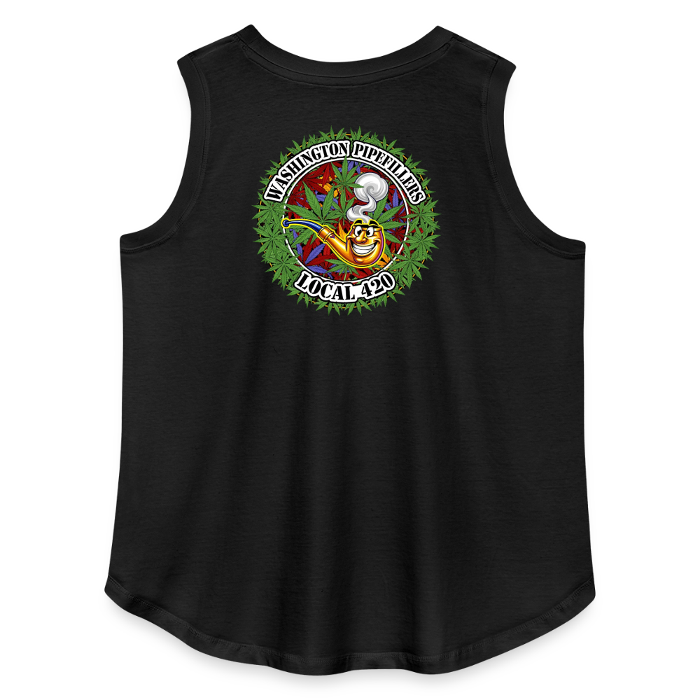 WASHINGTON PIPEFILLERS LOCAL 420 F/B DESIGN Women's Curvy Relaxed Tank Top - black