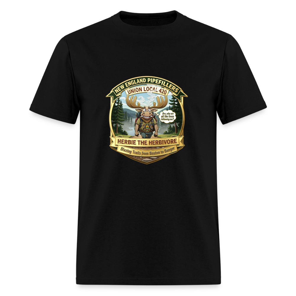 NEW ENGLAND PIPEFILLERS UNION LOCAL 420 "HERBIE THE HERBIVORE" Men's T-Shirt - black
