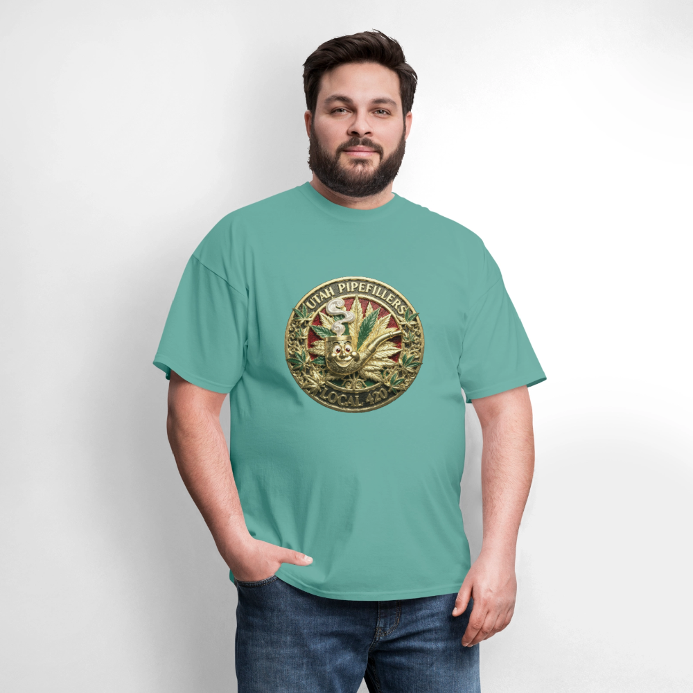 UTAH PIPEFILLERS LOCAL 420 Men's T-Shirt - aquatic