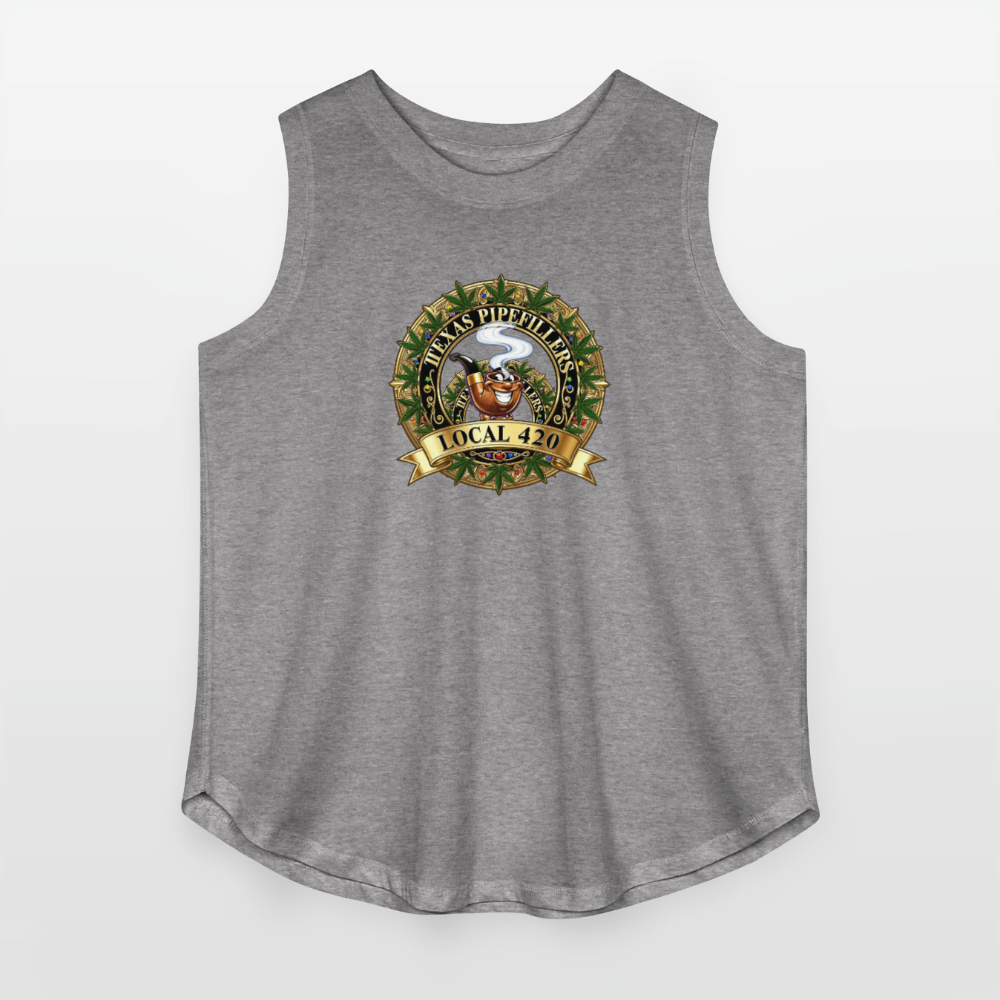 TEXAS PIPEFILLERS LOCAL 420 Women's Curvy Relaxed Tank Top - granite heather 