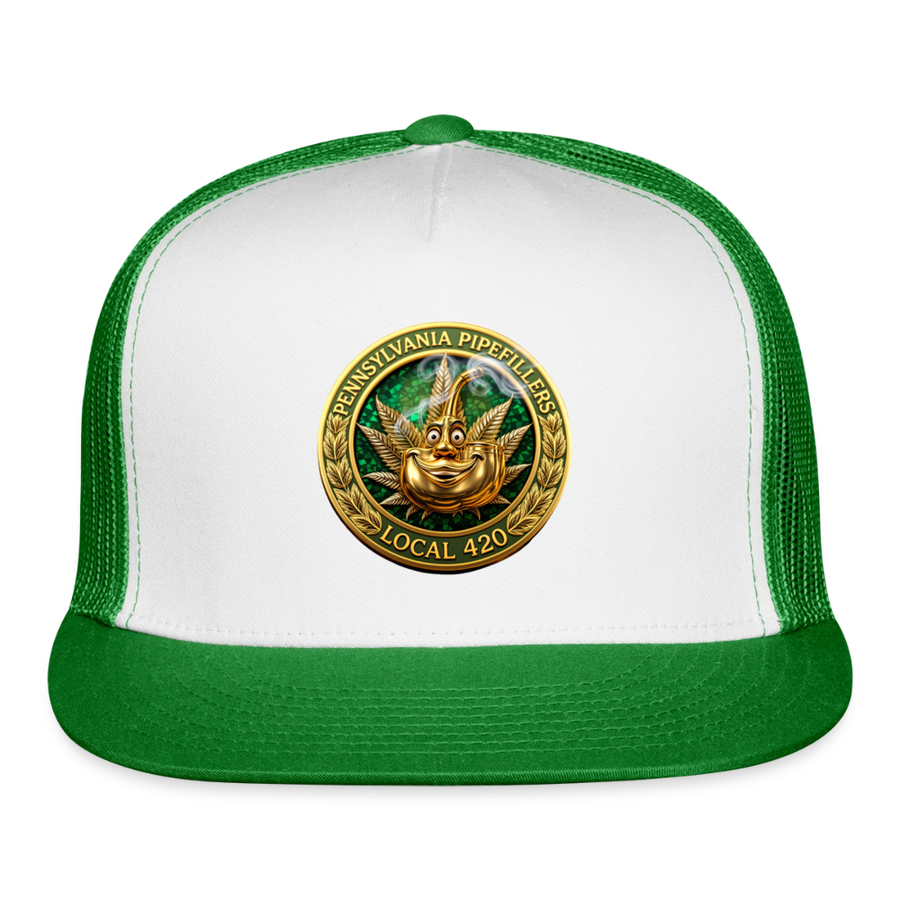 PENNSYLVANIA PIPEFILLERS LOCAL 420 Trucker Hat - white/kelly green
