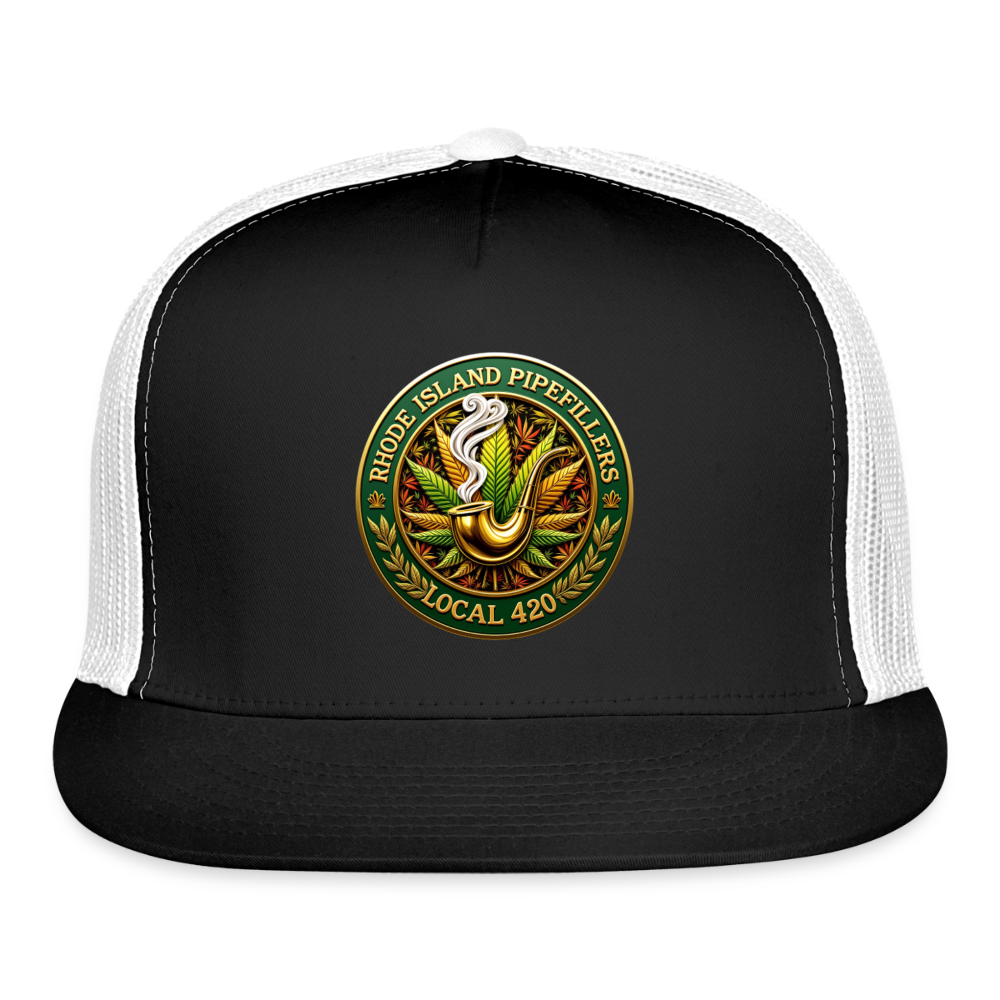 RHODE ISLAND PIPEFILLERS LOCAL 420 Trucker Hat - black/white