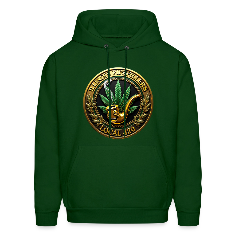 ILLINOIS PIPEFILLERS LOCAL 420 F/B DESIGN Men's Hoodie - forest green