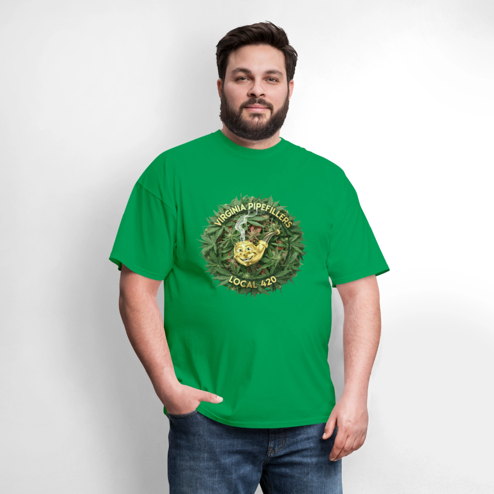 VIRGINIA PIPEFILLERS LOCAL 420 F/B DESIGN Men's T-Shirt - bright green