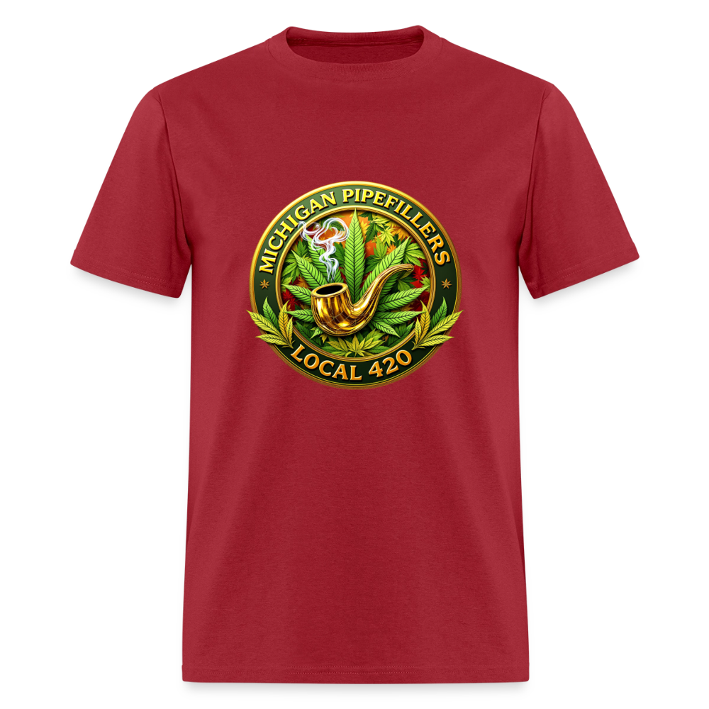 MICHIGAN PIPEFILLERS LOCAL 420 F/B DESIGN Men's T-Shirt - true red