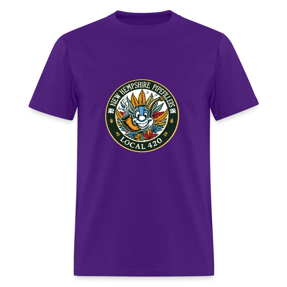 NEW HEMPSHIRE PIPEFILLERS LOCAL 420 2 EMBLEM Men's T-Shirt - purple