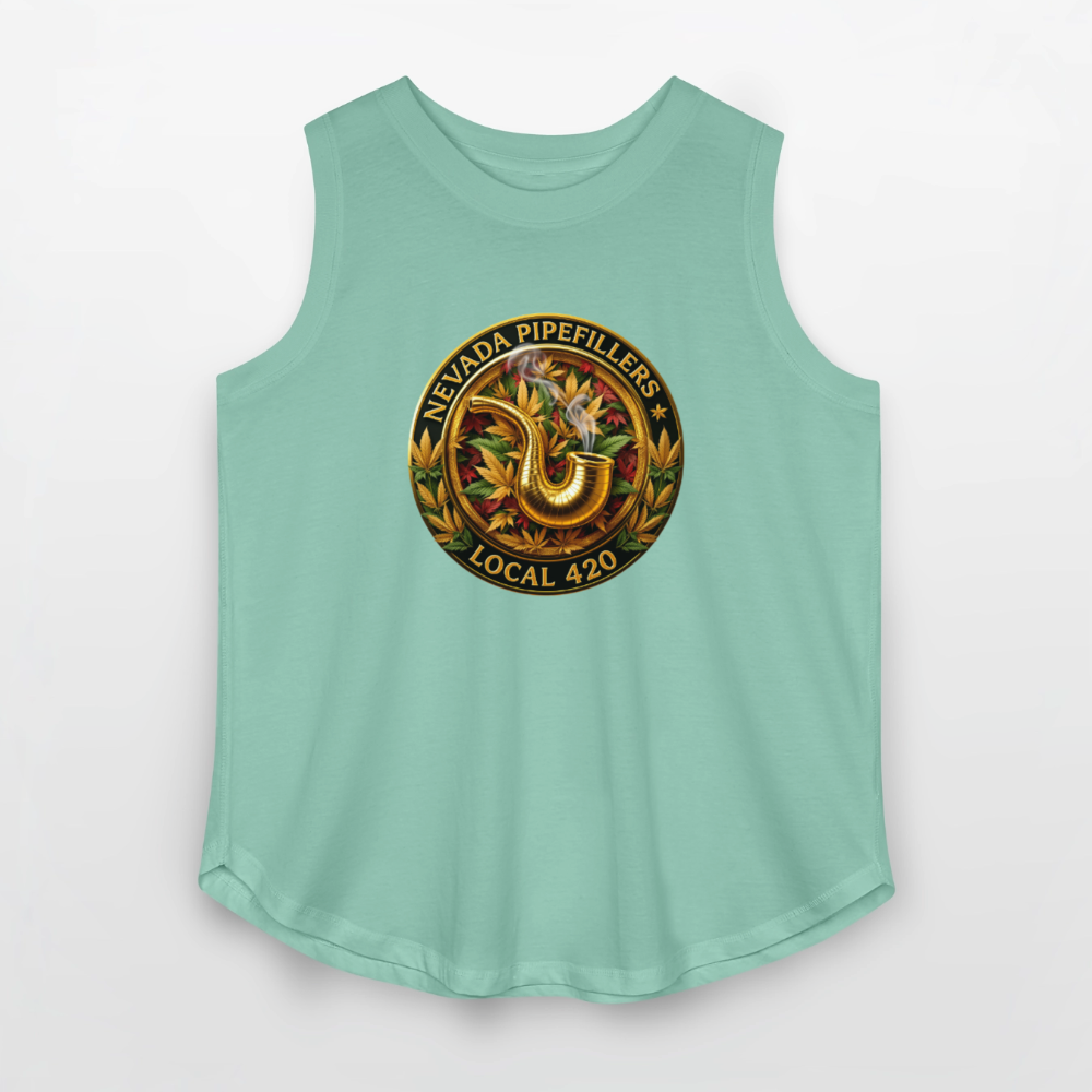 NEVADA PIPEFILLERS LOCAL 420   Women's Curvy Relaxed Tank Top - saltwater