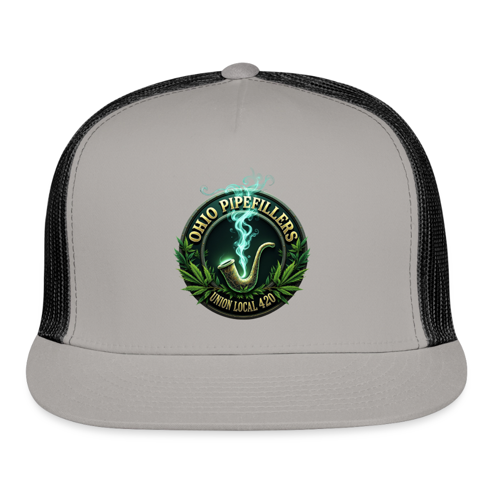OHIO PIPEFILLERS UNION LOCAL 420 Trucker Hat - gray/black