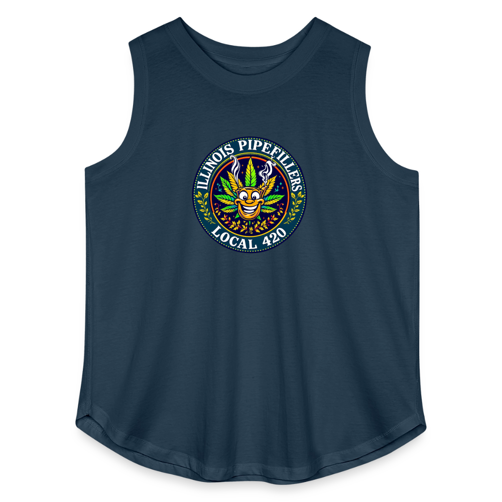 ILLINOIS PIPEFILLERS LOCAL 420 Women's Curvy Relaxed Tank Top - denim