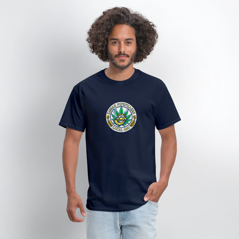 KANSAS PIPEFILLERS LOCAL 420 F/B DESIGNS Men's T-Shirt - navy