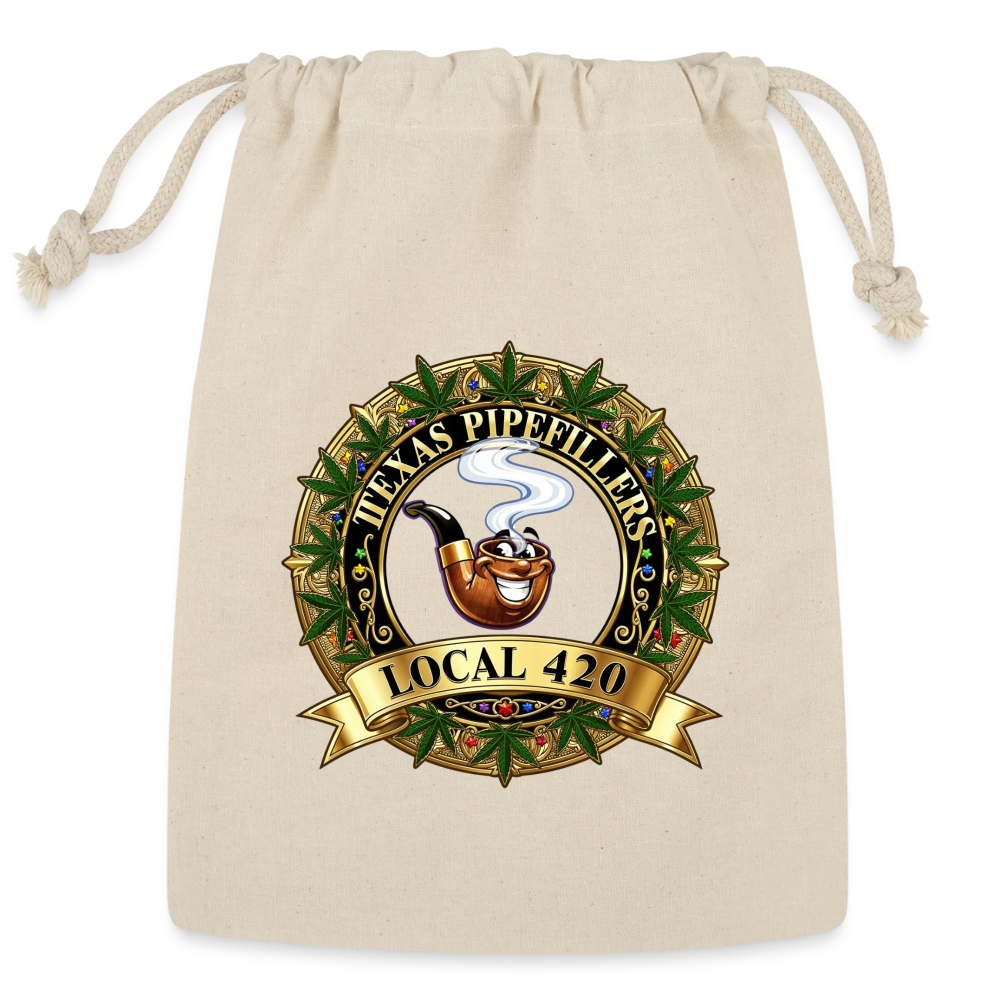 TEXAS PIPEFILLERS LOCAL 420 Reusable Gift Bag - Natural