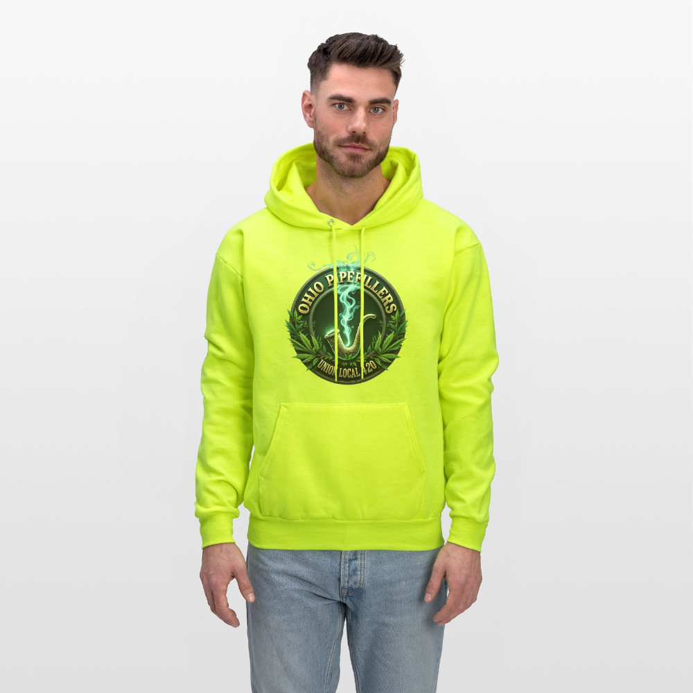 OHIO PIPEFILLERS UNION LOCAL 420 F/B DESIGNS Men's Hoodie - safety green