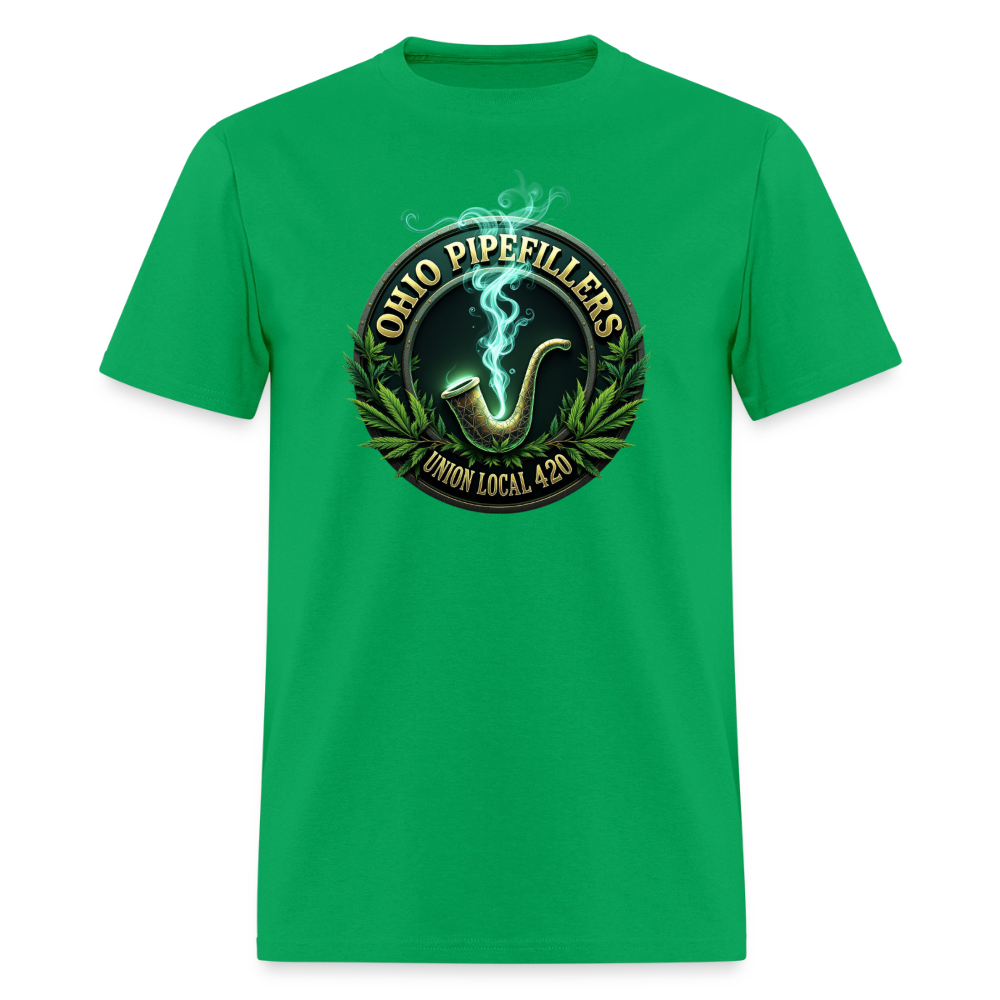 OHIO PIPEFILLERS UNION LOCAL 420 F/B DESIGNS Men's T-Shirt - bright green