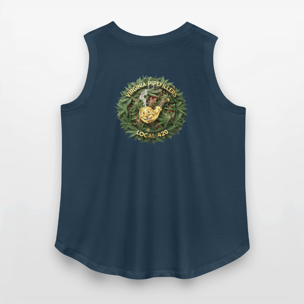 VIRGINIA PIPEFILLERS LOCAL 420 F/B DESIGN Women's Curvy Relaxed Tank Top - denim
