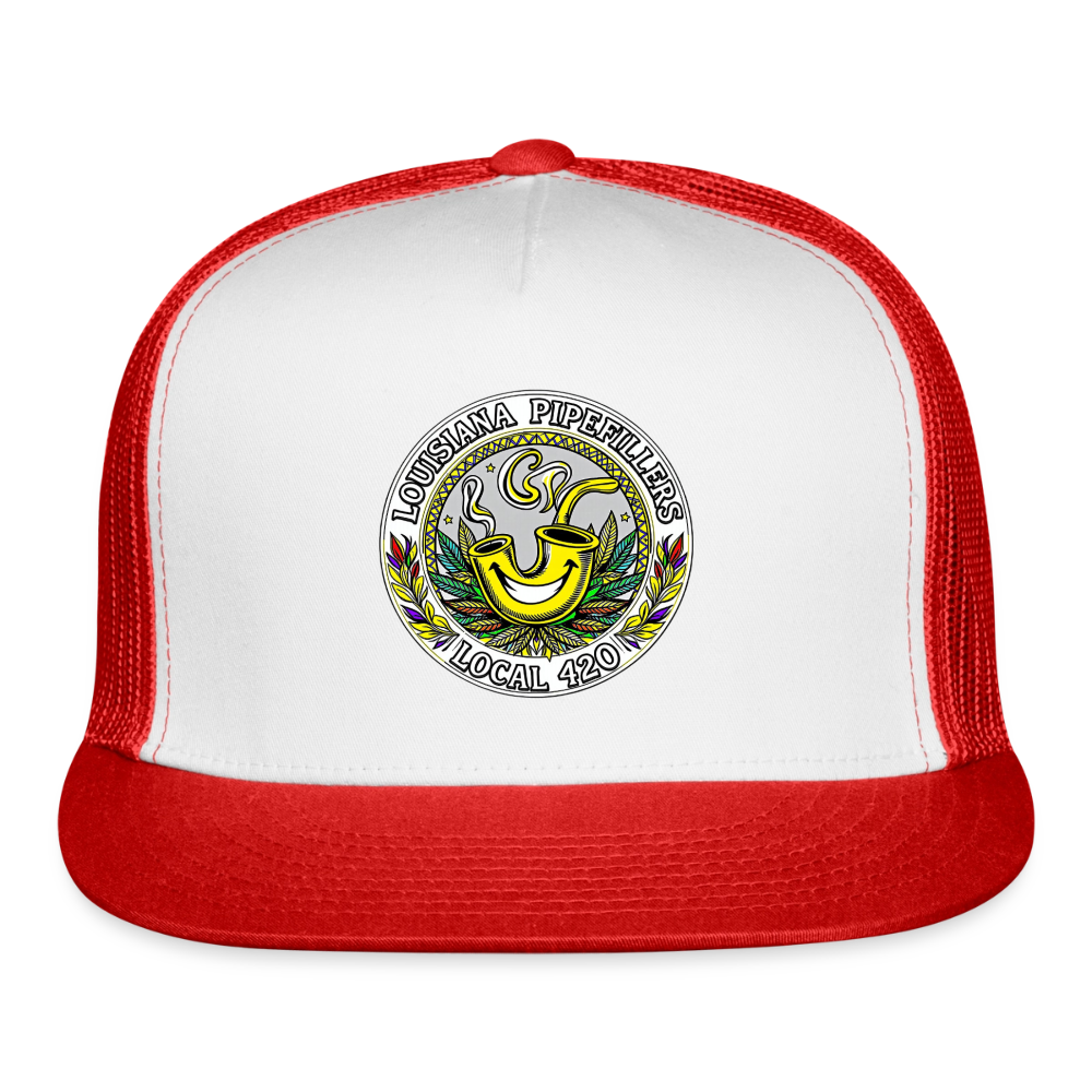 LOUISIANA PIPEFILLERS LOCAL 420 Trucker Hat - white/red