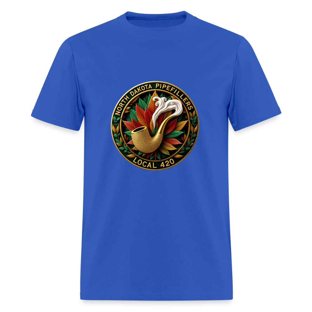 NORTH DAKOTA PIPEFILLERS LOCAL 420 F/B DESIGNS Men's T-Shirt - royal blue