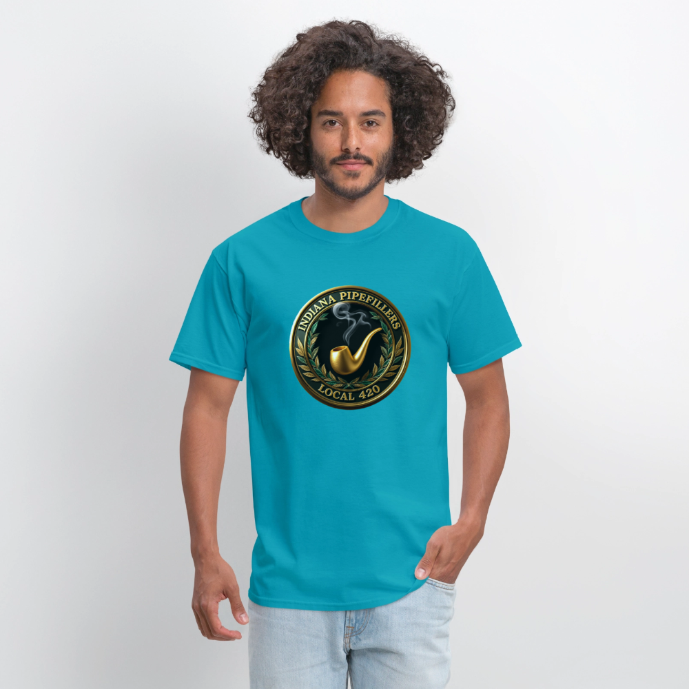 INDIANA PIPEFILLERS LOCAL 420 Men's T-Shirt - turquoise