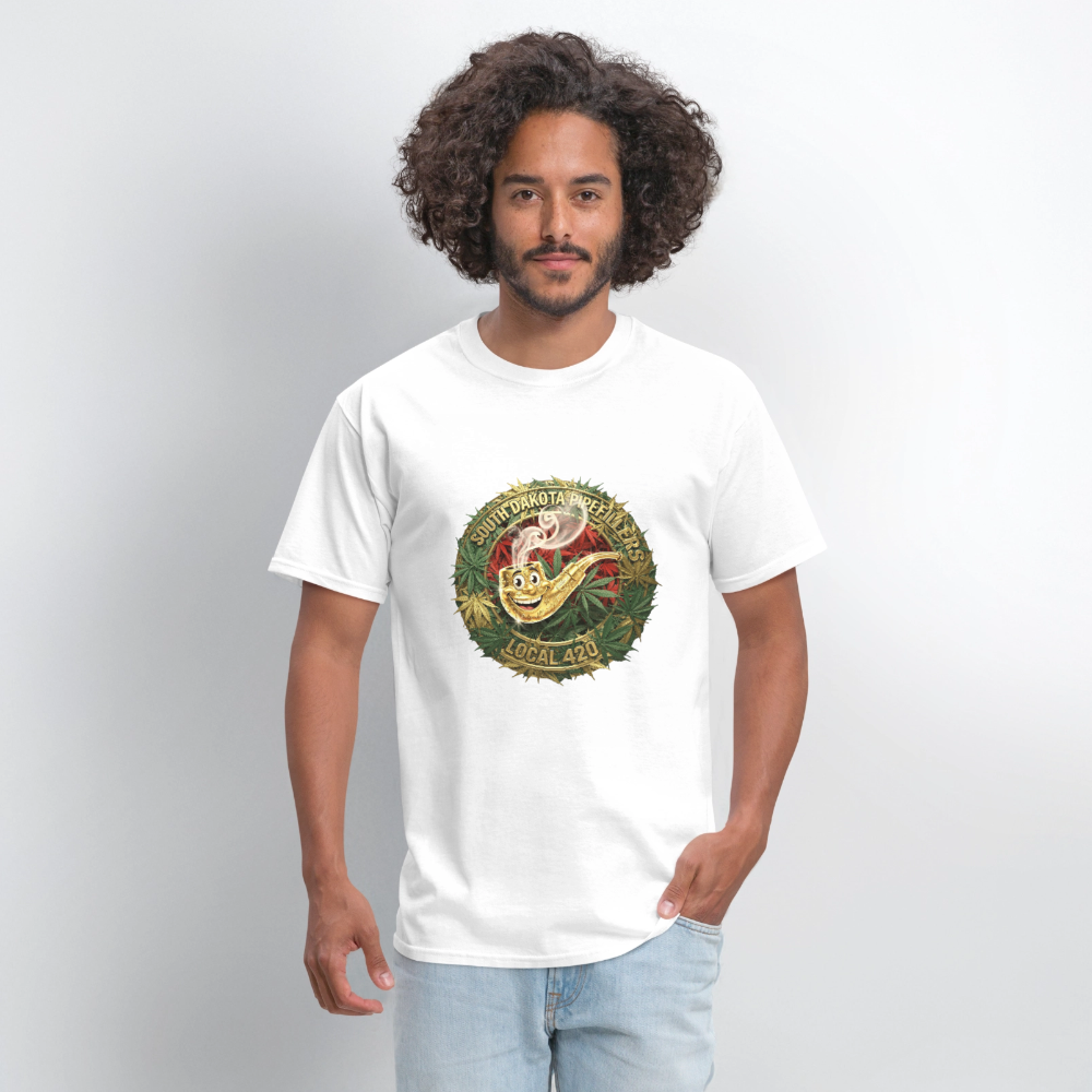 SOUTH DAKOTA PIPEFILLERS LOCAL 420 Men's T-Shirt - white
