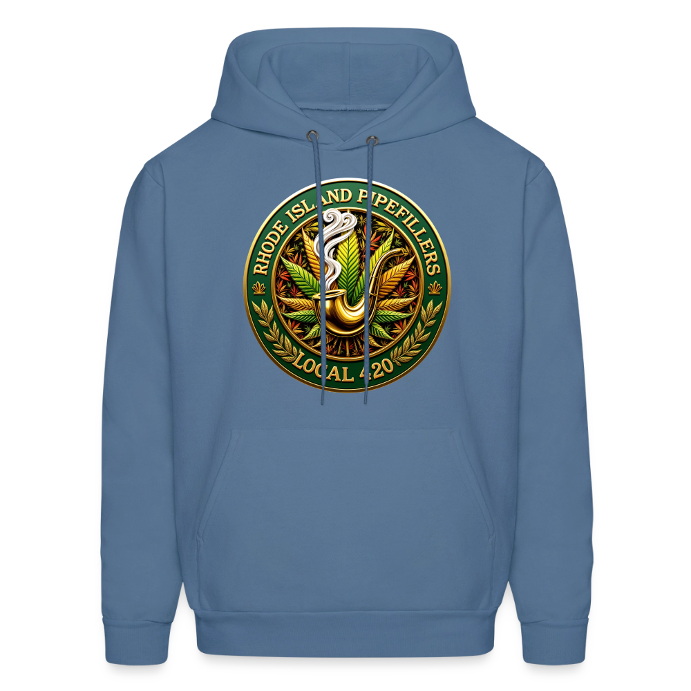 RHODE ISLAND PIPEFILLERS LOCAL 420 F/B DESIGNS Men's Hoodie - denim blue