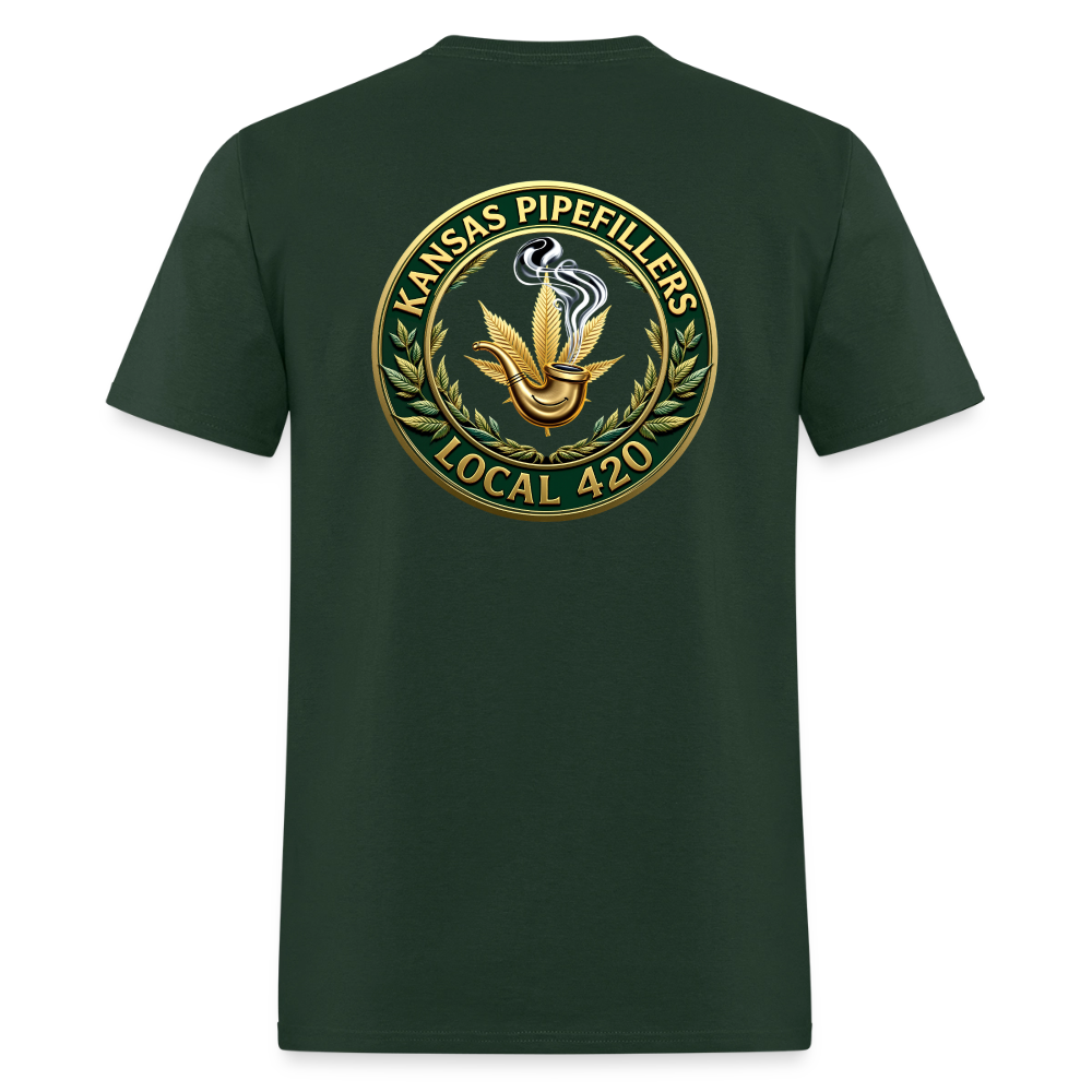 KANSAS PIPEFILLERS LOCAL 420 F/B DESIGNS Men's T-Shirt - forest green