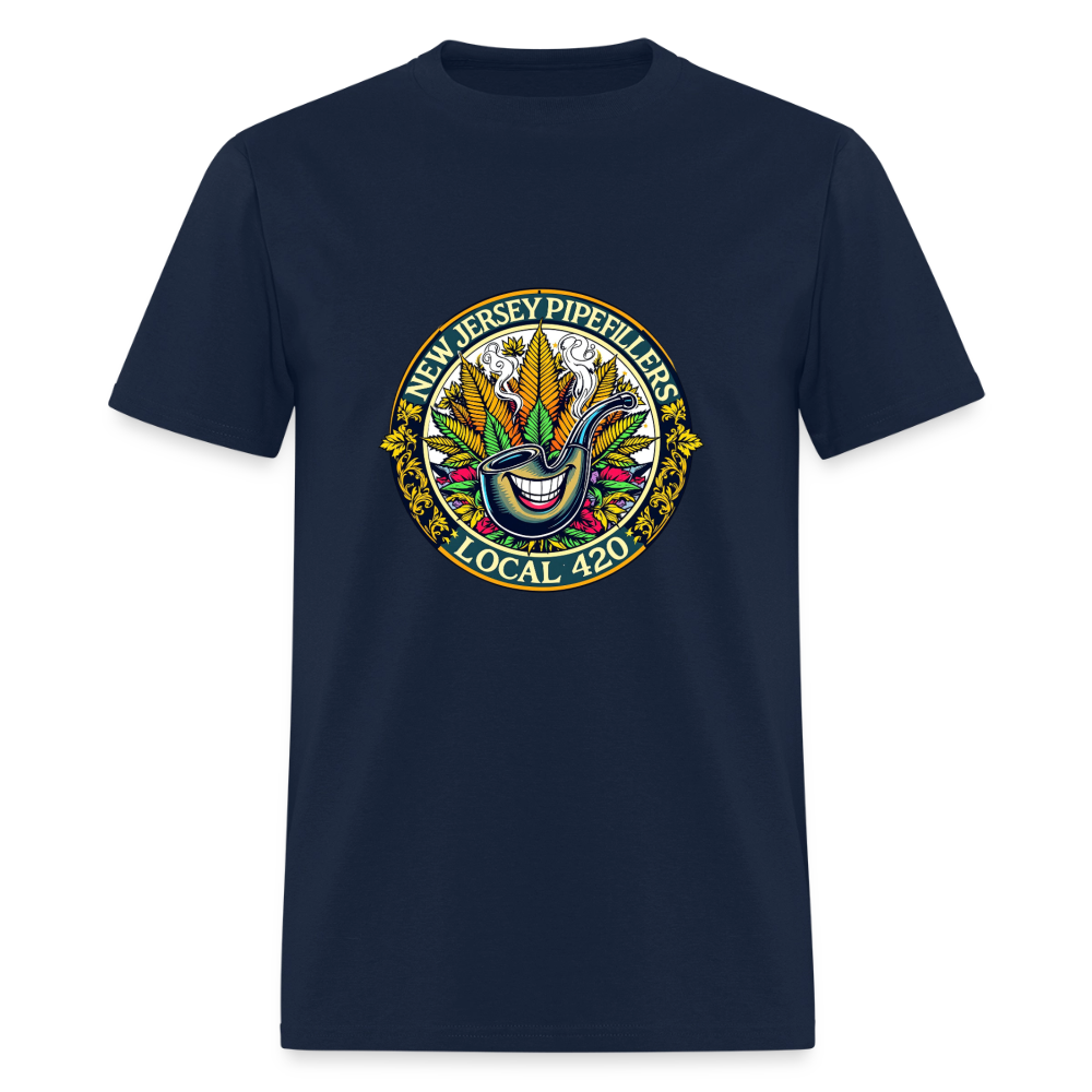 NEW JERSEY PIPEFILLERS LOCAL 420 F/B DESIGN Men's T-Shirt - navy