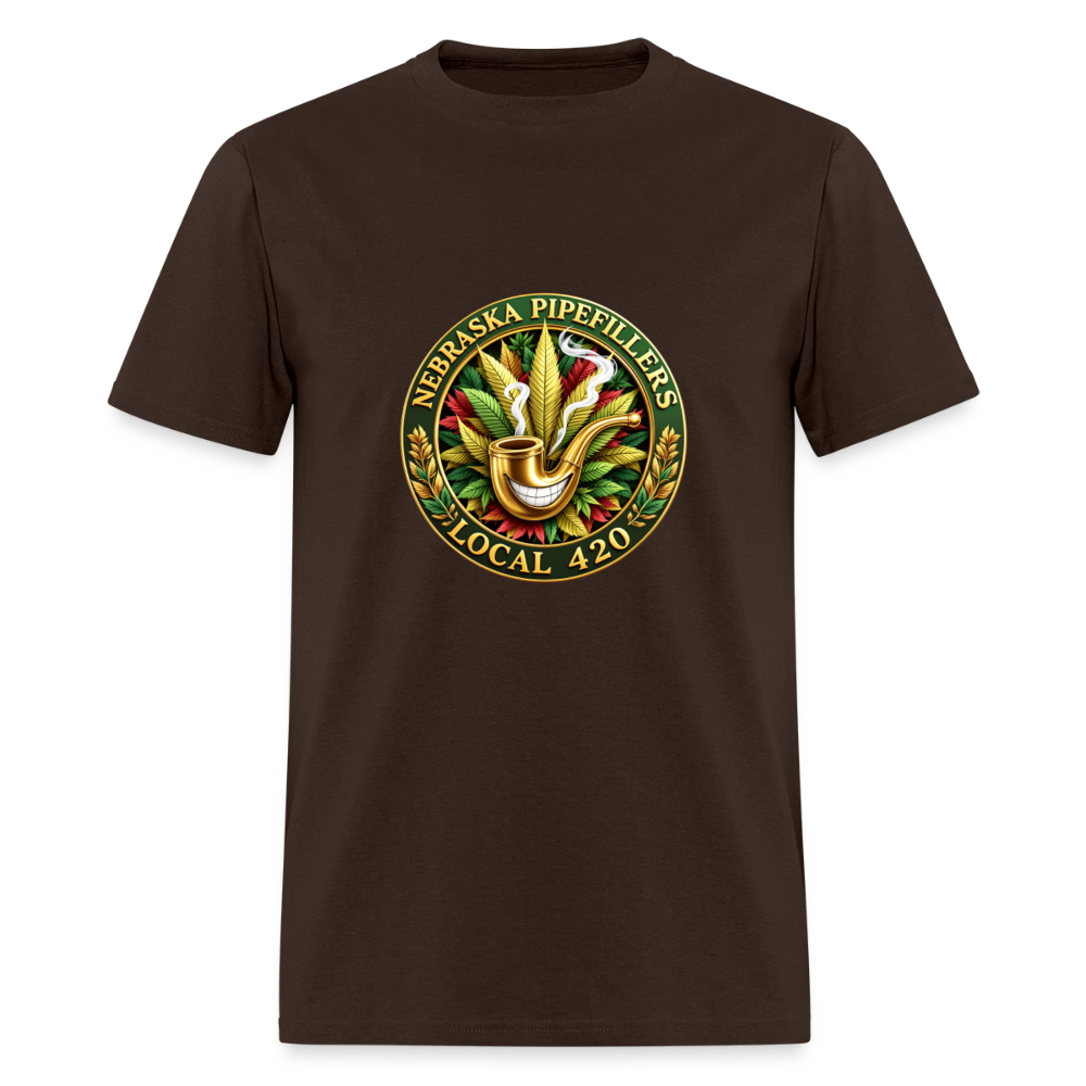 NEBRASKA PIPEFILLERS LOCAL 420 Men's T-Shirt - brown