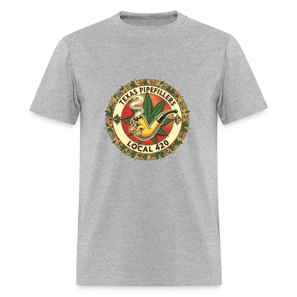 TEXAS PIPEFILLERS LOCAL 420  Men's T-Shirt - heather gray