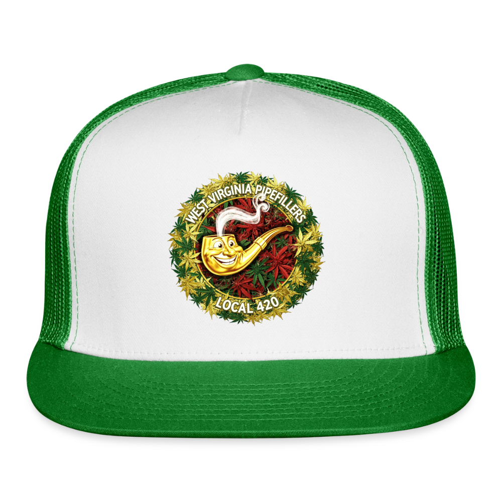 WEST VIRGINIA PIPIEFILLERS LOCAL 420 Trucker Hat - white/kelly green
