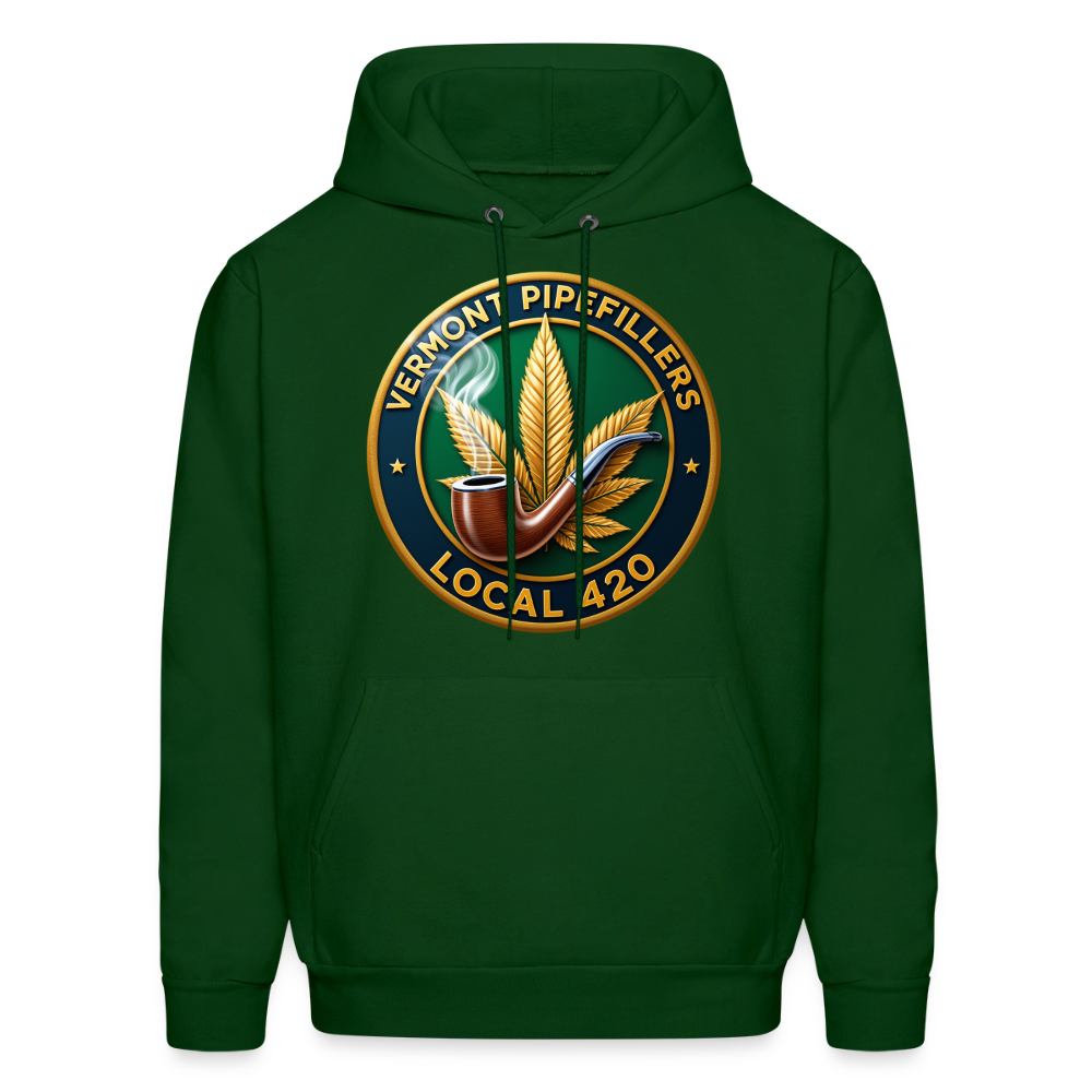 VERMONT PIPEFILLERS LOCAL 420 2 EMBLEM Men's Hoodie - forest green